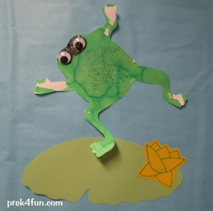 Frog watercolor and black glue Art fun 2