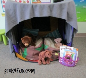 We made a Bear Cave Tent