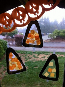 Stained Glass Candy Corn window fun