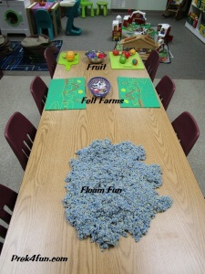 Fun Floam, Felt Farms and Frog Fish Color Sorting.