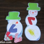 Circle Snowpeople art cut outs