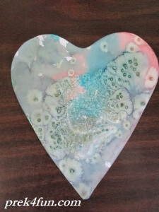 Heart Watercolor,glue and Salt art2
