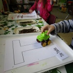 Preschool Letter T Art and Activities Tire Track