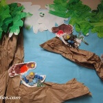 Spring Preschool Bulletin Board foot print Robin with nest