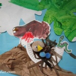 Spring Preschool Bulletin Board foot print Robin / nest