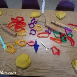 vegetable cookie cutters with Lemon scented play dough!