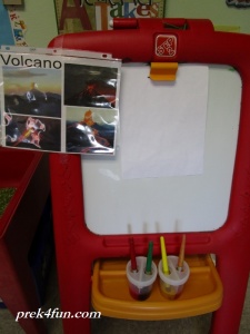 Letter V art and activities volcano Art